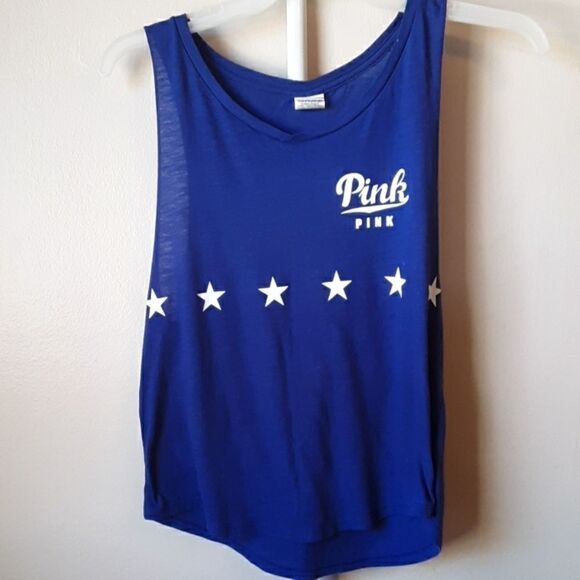 VS PINK BLUE STARS TANK TOP S - Picture 1 of 4